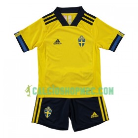 Svezia Bambino Maglia Prima Euro 2020 Manica Corta (+ Pantaloncini)